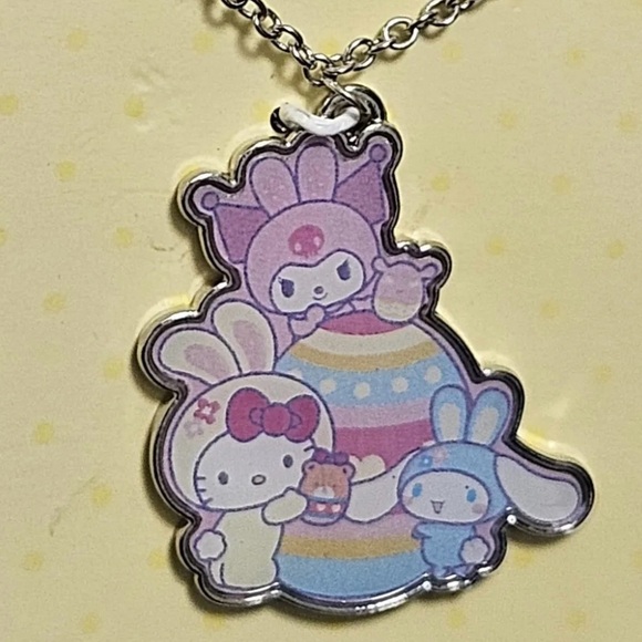 🆕 🎉 hello kitty & friends easter egg necklace & easter egg earrings set - Picture 3 of 16